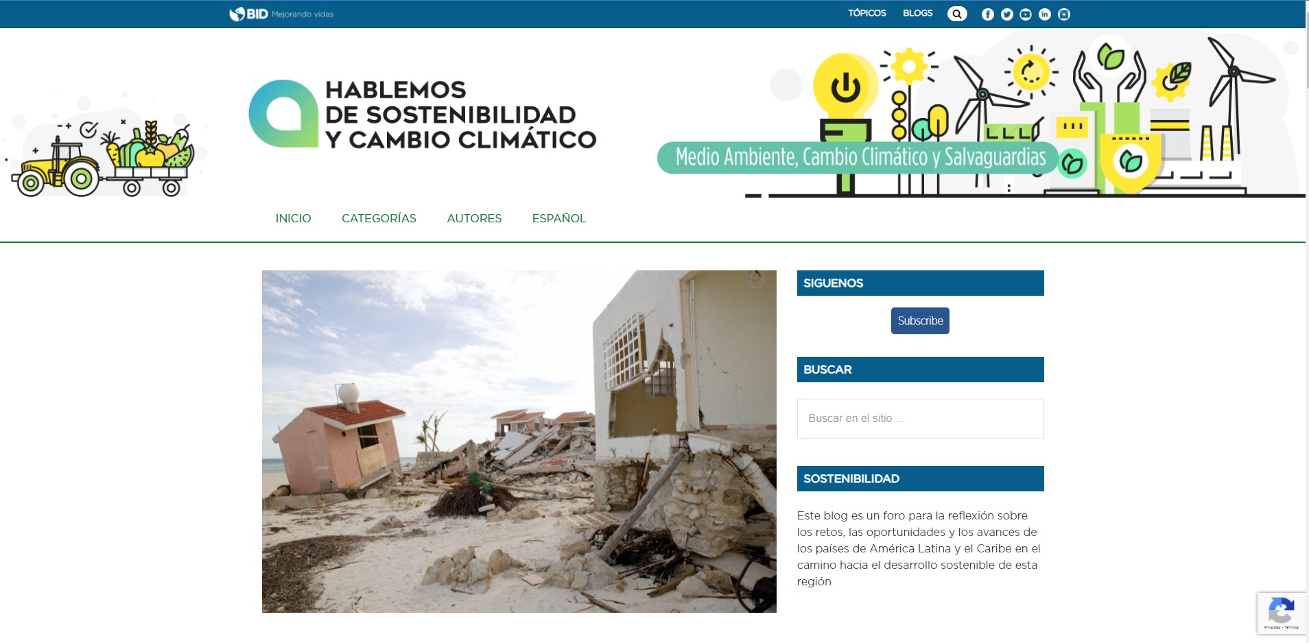 Captura de pantalla del sitio web de la noticia