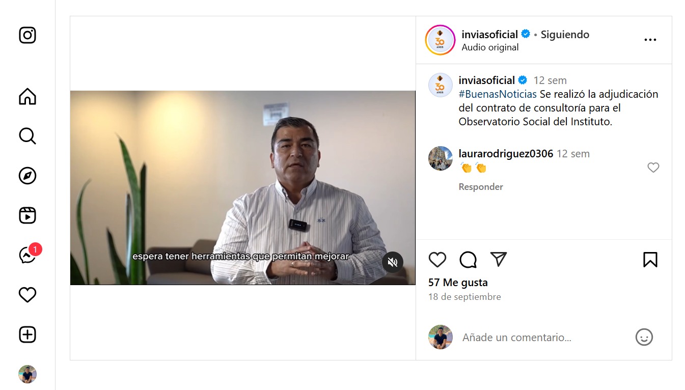 Captura de pantalla del sitio web de la noticia