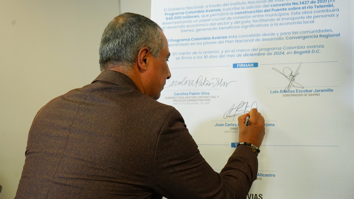 Gobierno Nacional firmó adición por $48.000 millones para construcción del puente sobre el río Telembí en Nariño