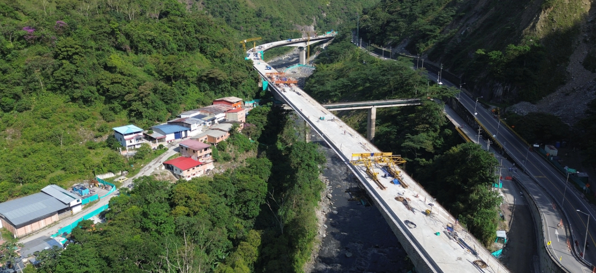 Invías avanza en las obras de protección y las barreras de seguridad del Viaducto km 58
