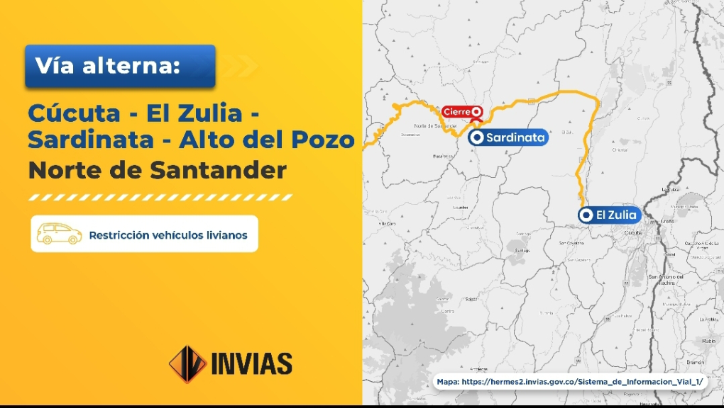 Invías hace llamado a población en Sardinata para respetar el cierre sobre el puente Remolina 2
