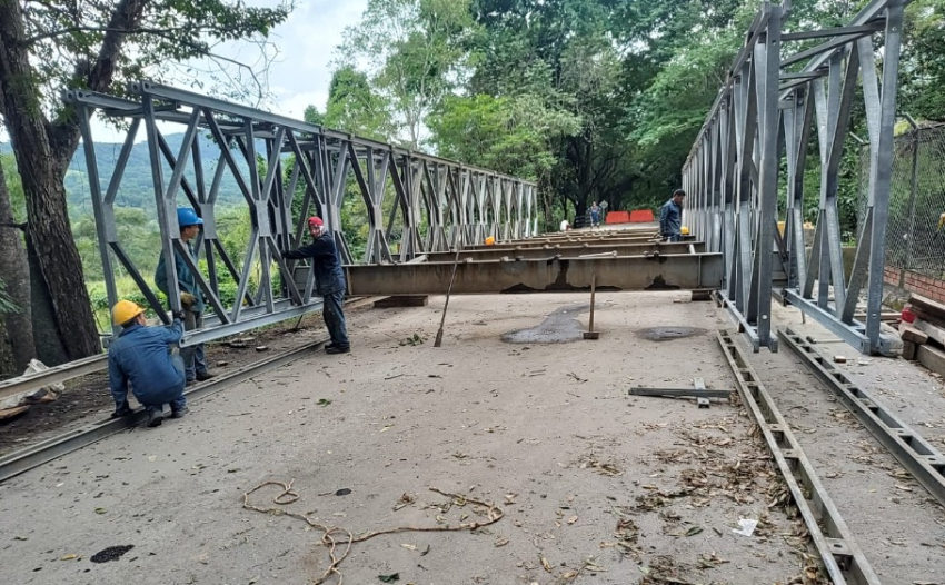 Invías comenzó instalación de puente provisional en Sardinata para recuperar conectividad
