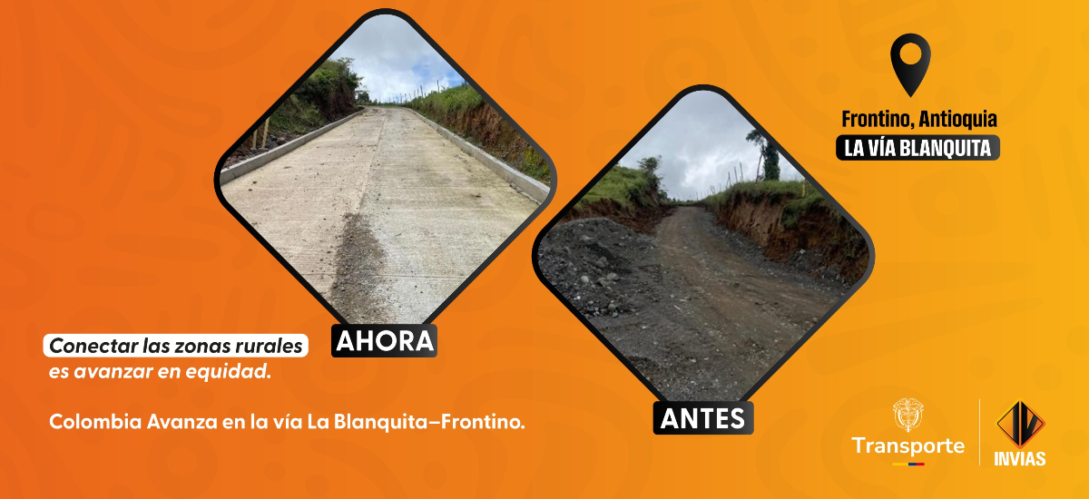 Invías culmina obras de mejoramiento vial en zona rural de Frontino, Antioquia