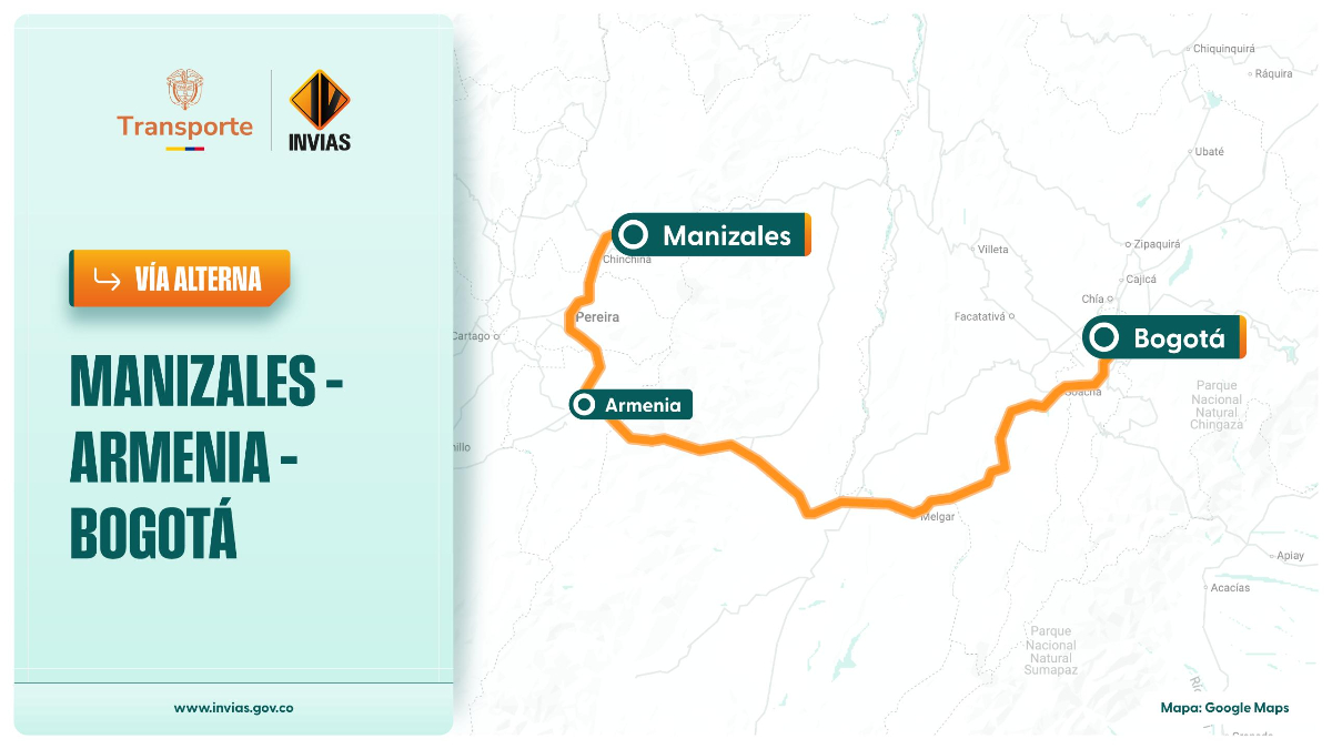 Invías atiende múltiples caídas de material en el sector Manizales – fresno, Caldas