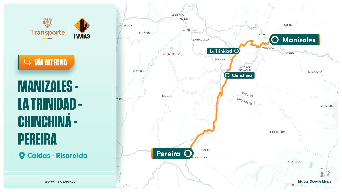 Invías atiende caída de material en el municipio Chinchiná - Caldas