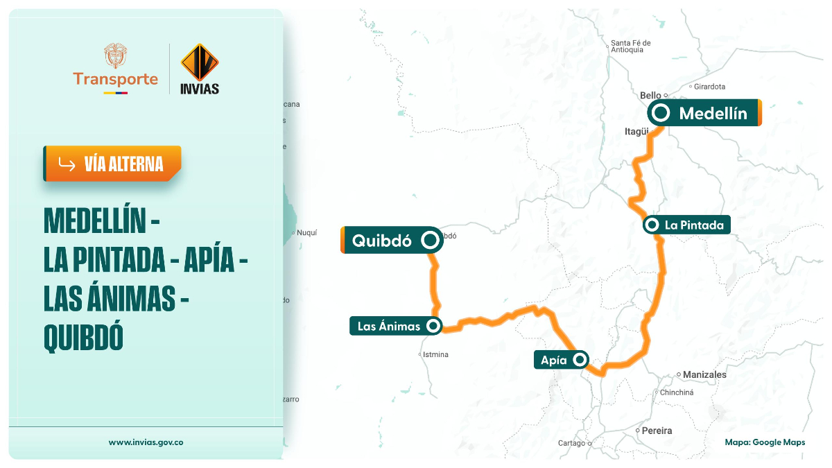 Invías expide resolución de cierre total en los km 31 y 36 de la vía La Mansa - Primavera, Antioquia