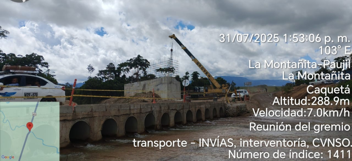 Comenzó a llegar la estructura metálica para el puente sobre la quebrada Las Delicias al Caquetá