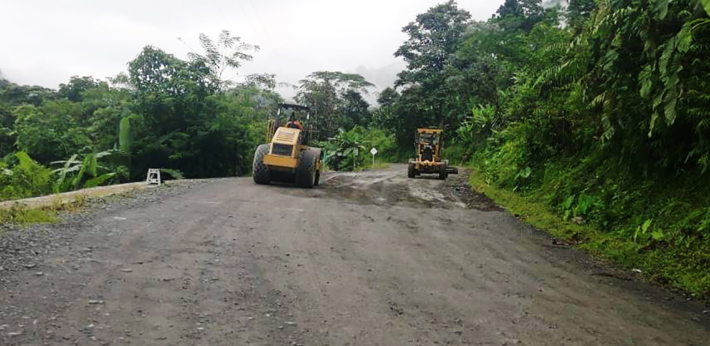Fotografía de la construcción de la vía Chocó