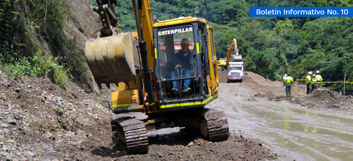 Fotografía del estado de avance en los trabajos de la vía Medellín Bogotá.