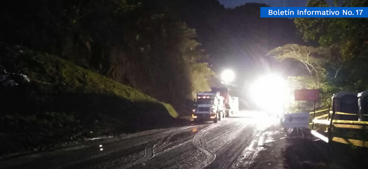 Fotografía del estado de avance en los trabajos de la vía Medellín Bogotá.