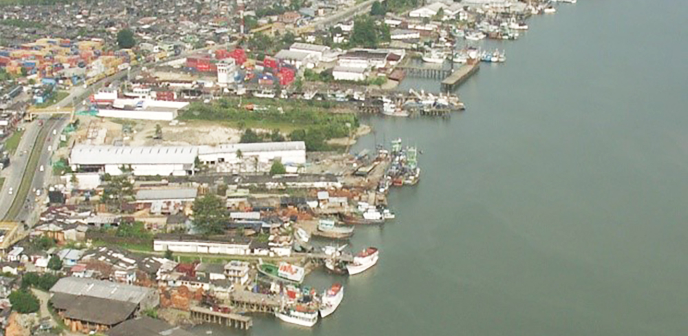 Fotografía panorámica de la orilla de la vía Estero - San Antonio.