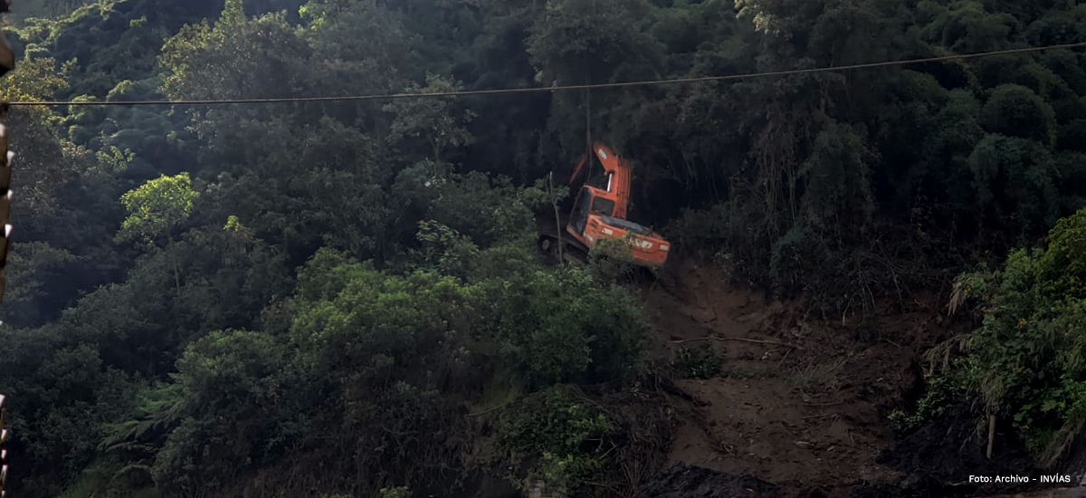 Fotografía de las obras de atención a la emergencia en el corredor.