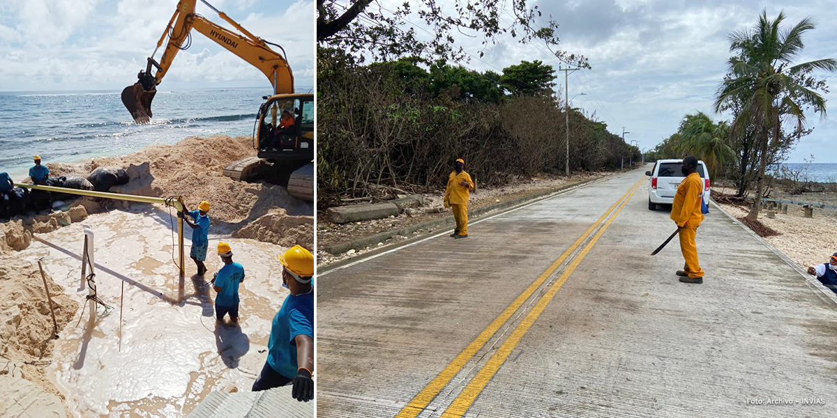 Fotografía de los trabajos de atención de la emergencia en San Andrés.