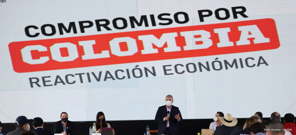 Fotografía del presidente de La República, Iván Duque Márquez durante su intervención en el evento Compromiso por Colombia.