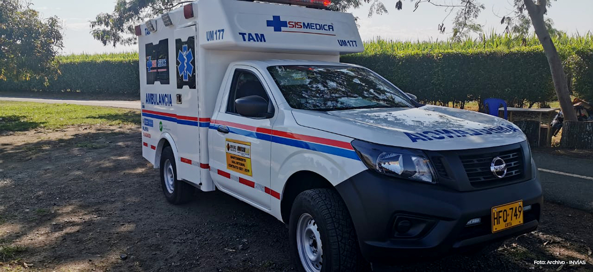 Fotografía de ambulancia donada por INVÍAS.