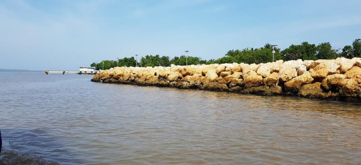 Fotografía de las obras de protección costera en Bocachica y Caño del Oro, Bolívar.