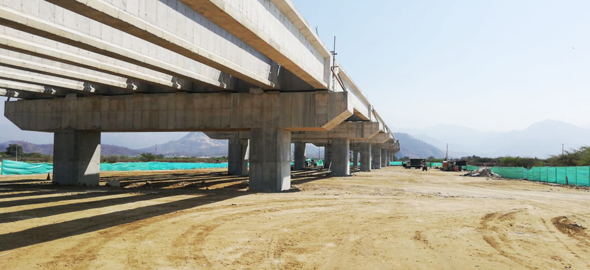 Fotografía del avance de las obras en la Variante Ciénaga.