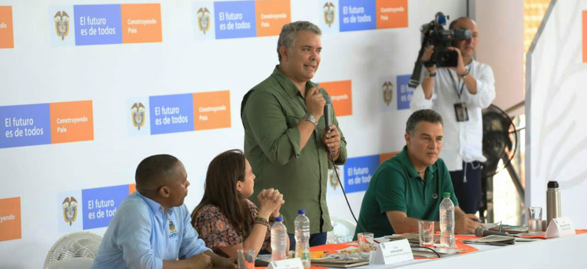 Fotografía intervención del Presidente Iván Duque durante el taller construyendo país.