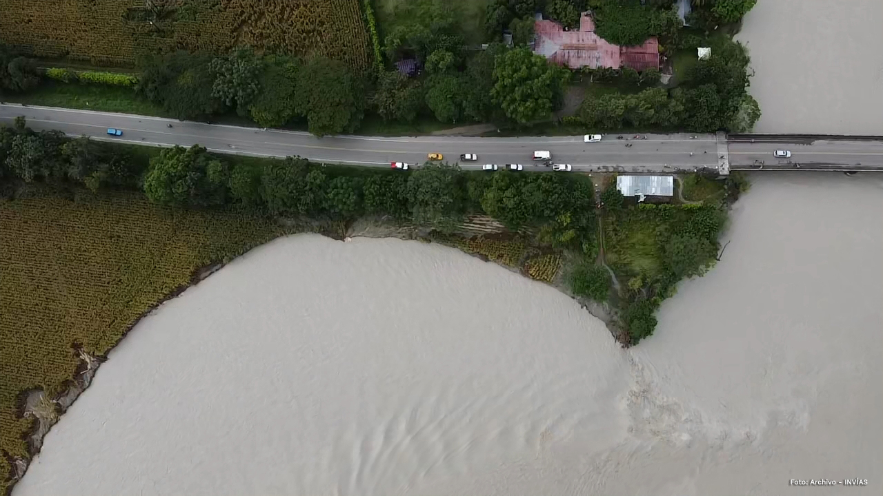 Fotografía aérea de la emergencia del río Ariari.