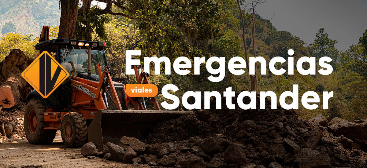 Fotografía de remoción de escombros, portada de la situación de emergencia de la vía Bogotá - Santander