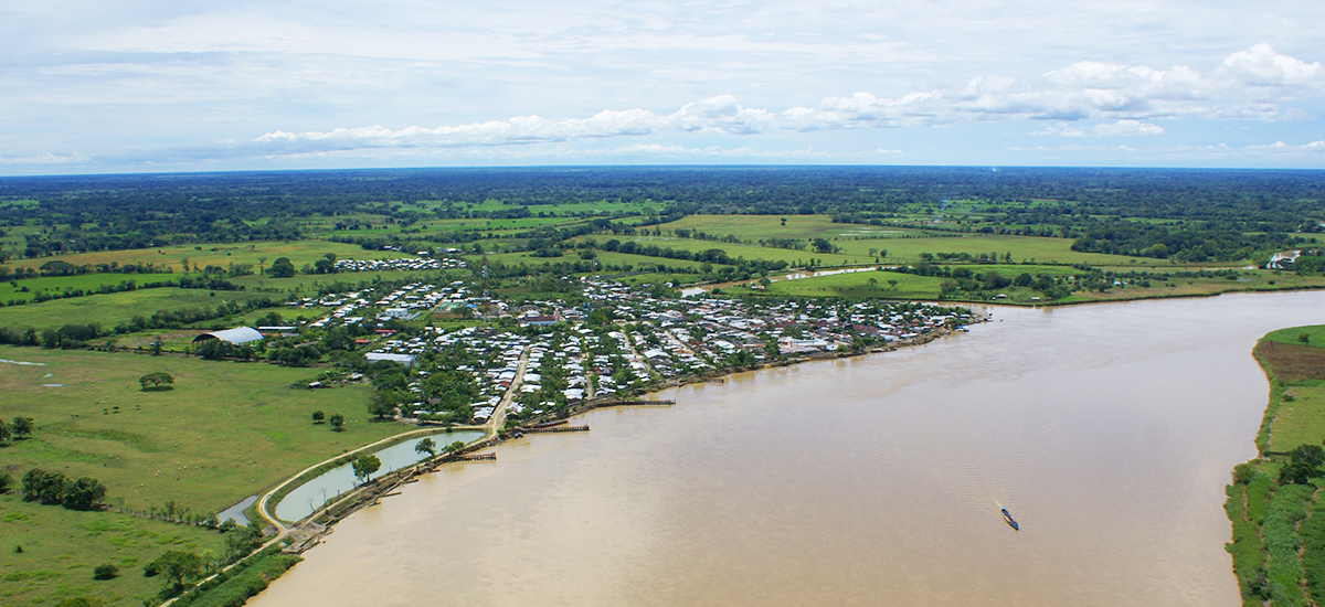 Fotografía aérea de La Mojana, junto al río Magdalena.
