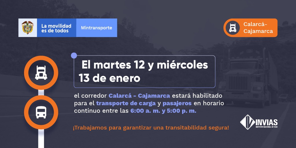 Ilustración medidas corredor Calarcá - Cajamarca.