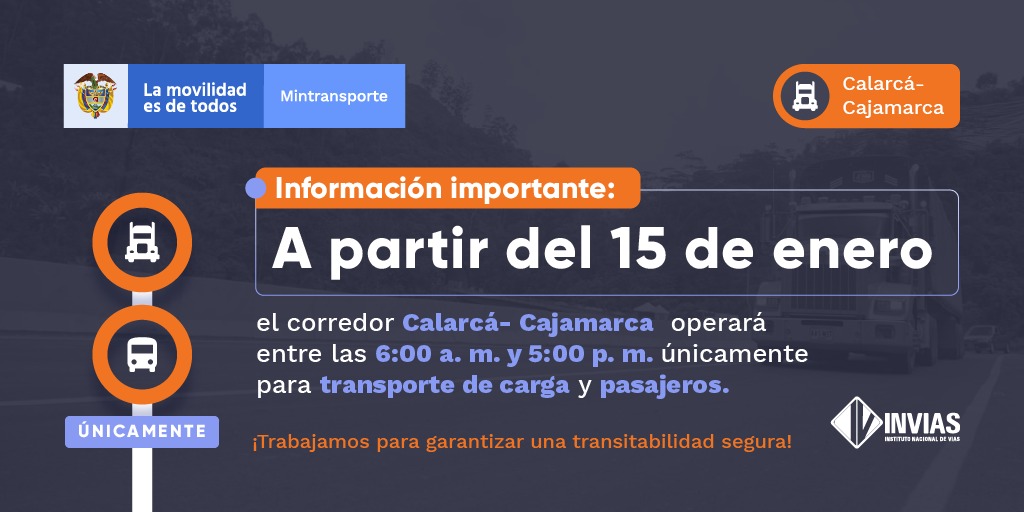 Ilustración medidas corredor Calarcá - Cajamarca.