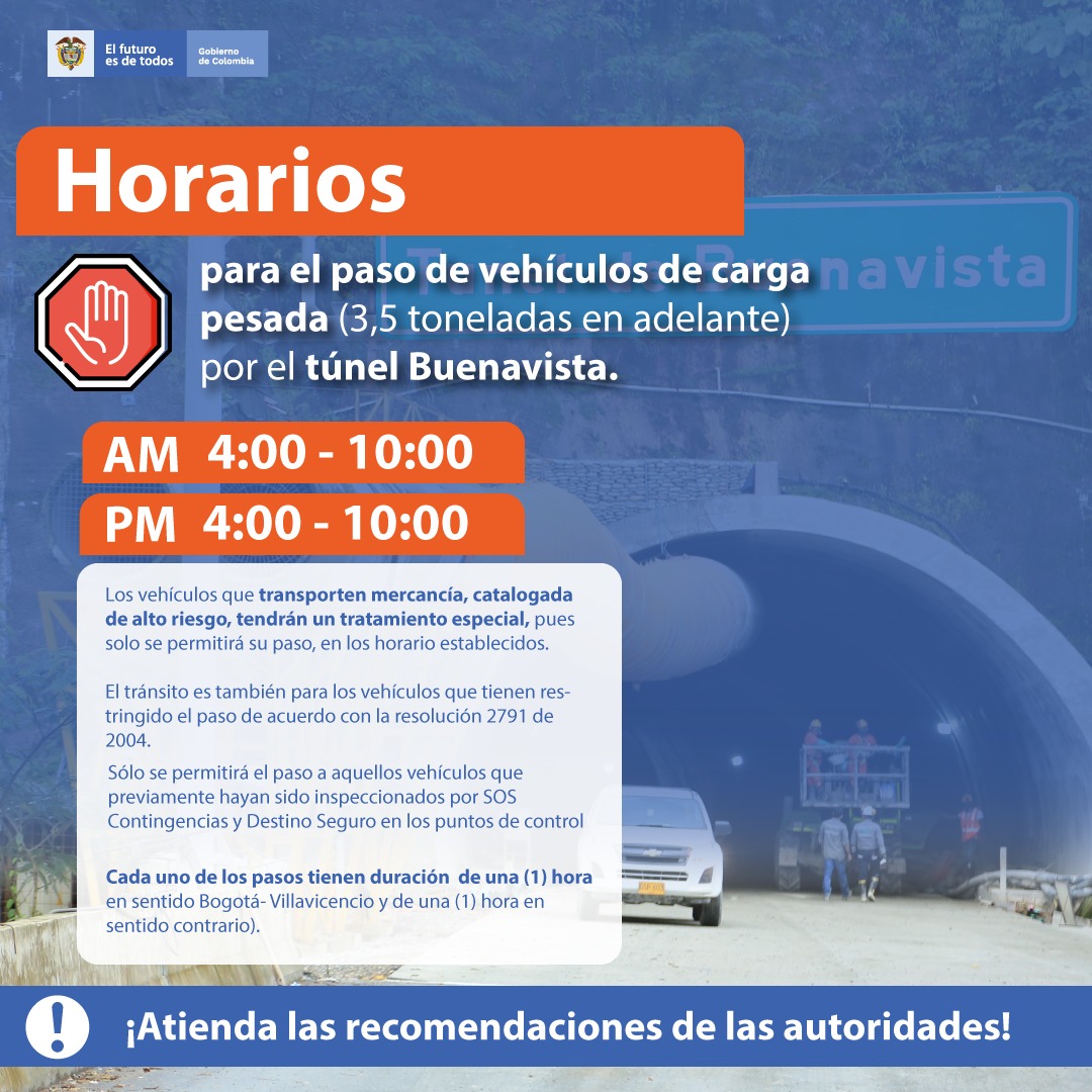 Ilustración de los horarios de la antigua vía al Llano (Pipiral - Villavicencio)