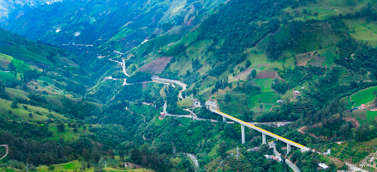 Fotografía aérea del Cruce de la Cordillera Central.