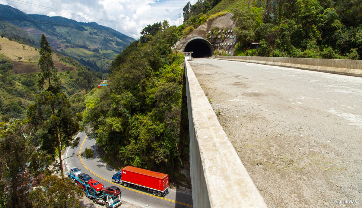 Fotografía túnel corto del proyecto Cruce Cordillera Central.