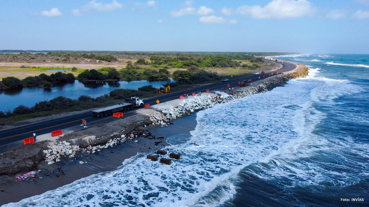 Fotografía del estado de la vía de la variante Ciénaga - Barranquilla.