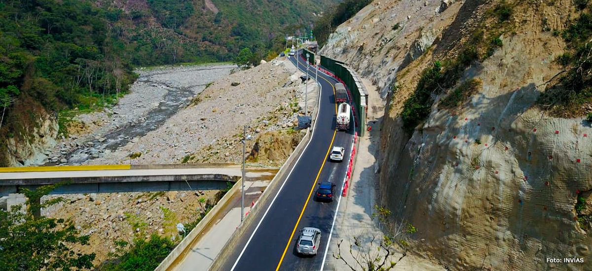 Fotografía del tránsito vehicular en la vía km 58.