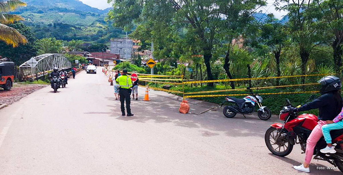 Fotografía de paso restringido en el corredor Cauya - Supía, dirigido por las autoridades en la región.