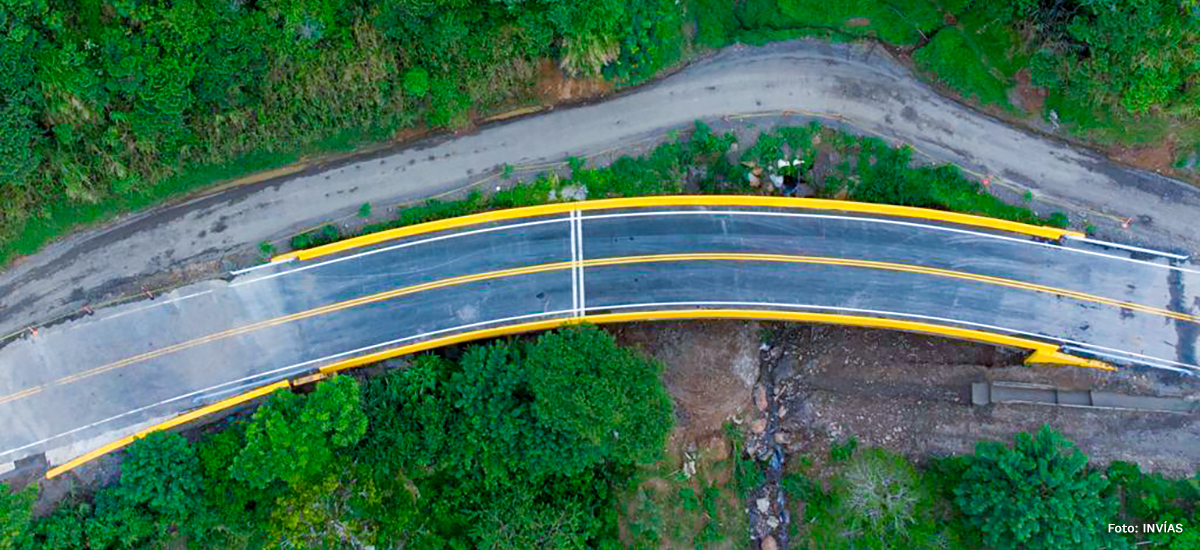 Fotografía aérea de la Transversal Central del Pacífico.