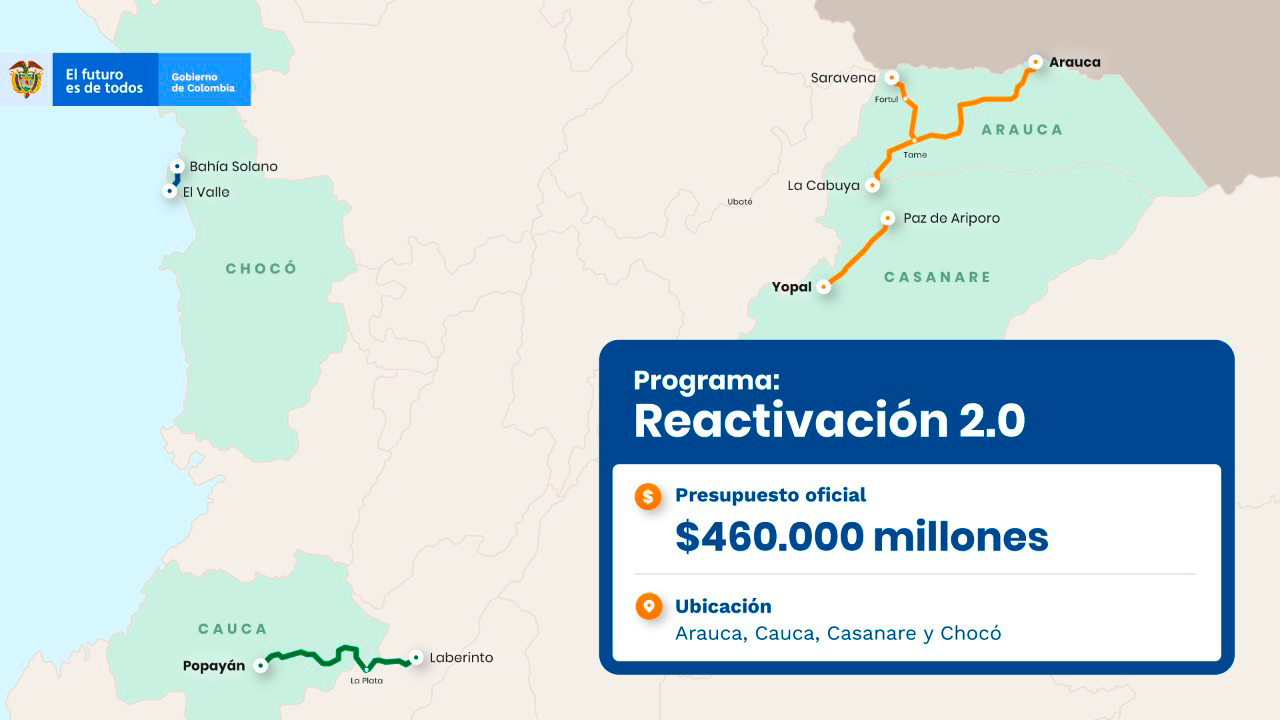 Ilustración del mapa del Programa Reactivación 2.0.