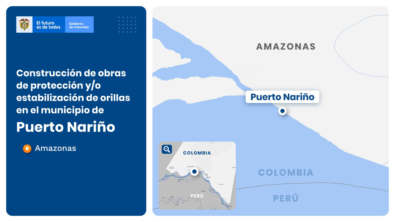 Ilustración del mapa de obras en Puerto Nariño, Amazonas.