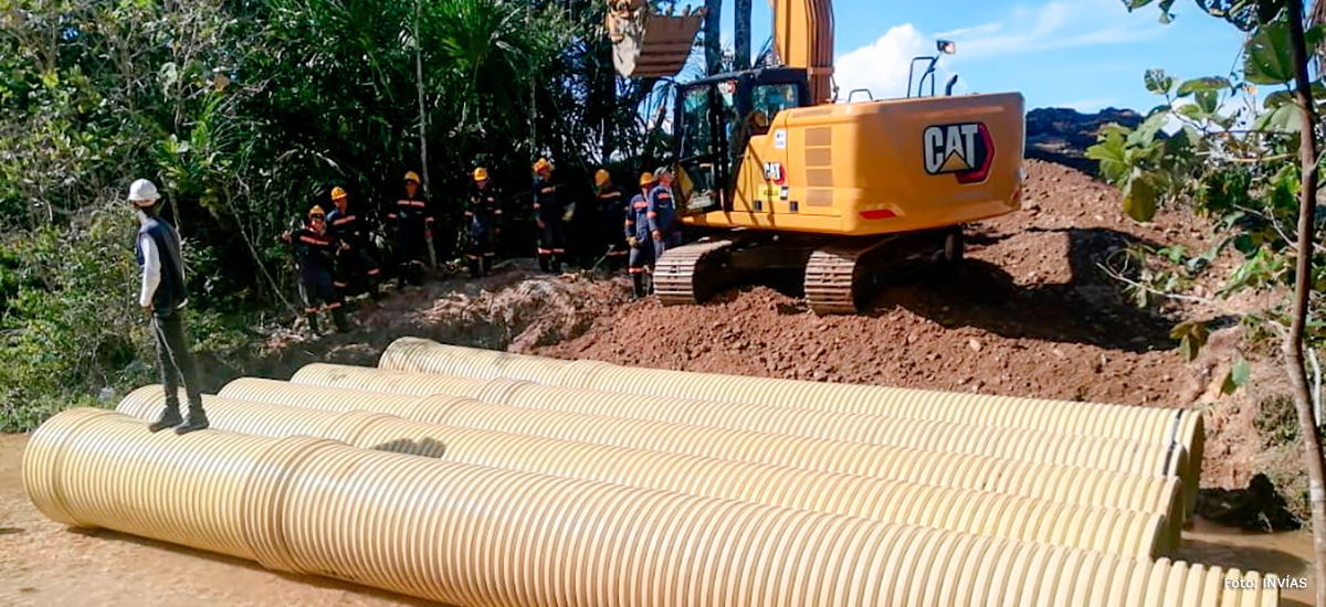 Fotografía del estado de los trabajos en las vías del norte del Caquetá.