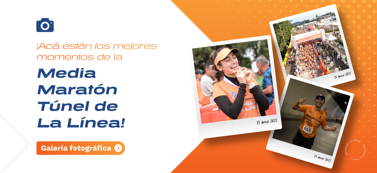 Ilustración que contiene información sobre la galería fotográfica de la Media Maratón Túnel de La Línea.