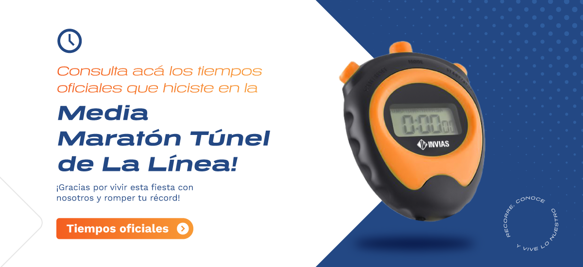 Ilustración alusiva a los resultados en tiempos de la Media Maratón Túnel de La Línea.