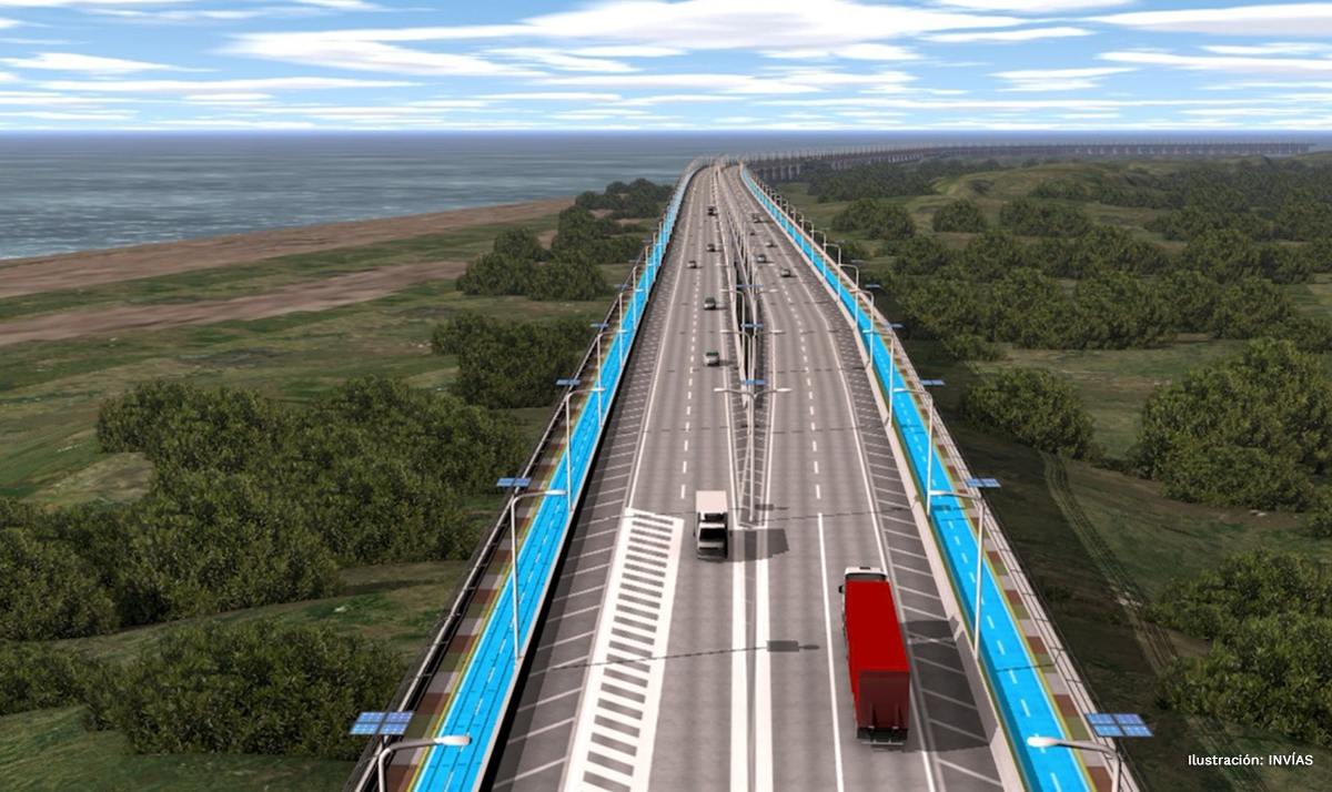 Ilustración por computadora del futuro viaducto de la vía Ciénaga - Barranquilla.