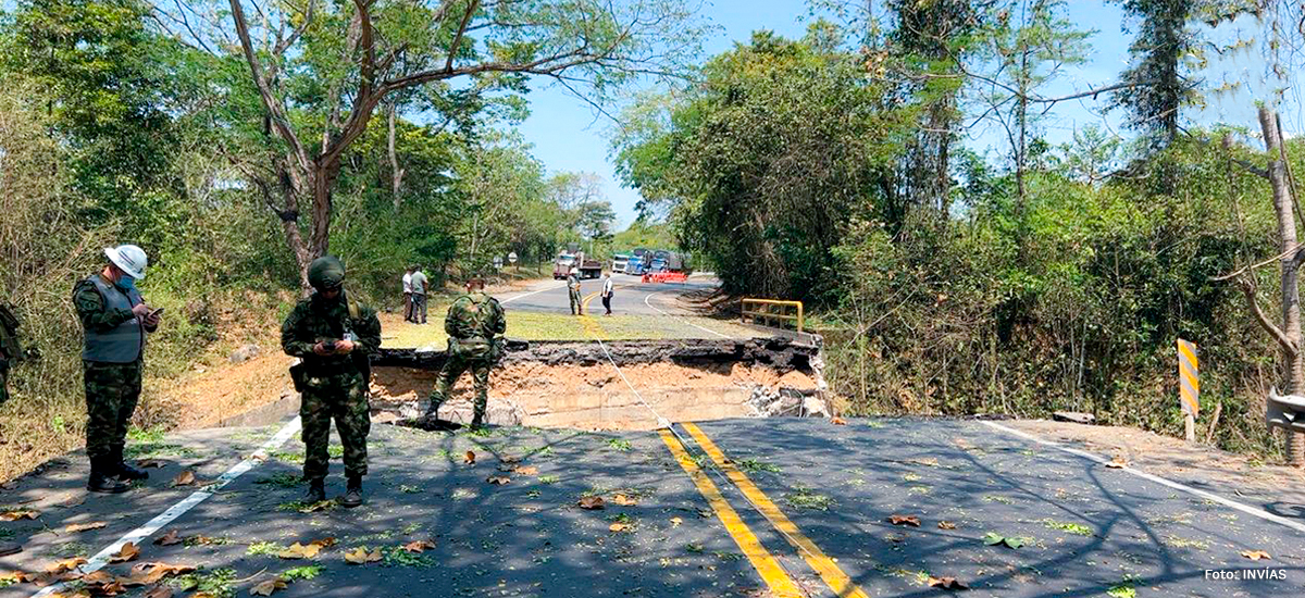 Fotografía del estado actual del corredor Pailitas - Curumaní por el ataque terrorista.