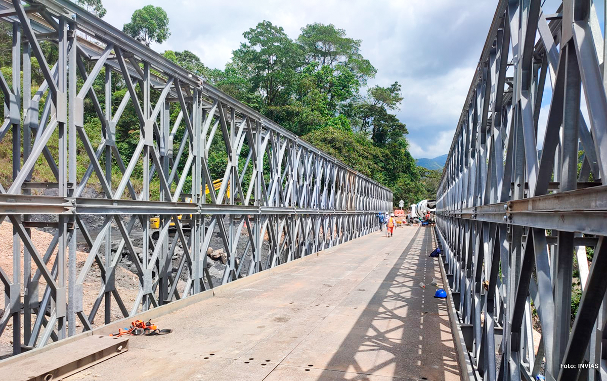 Fotografía de solución alternativa de puente metálico que se implementará en el corredor Pailitas - Curumaní.