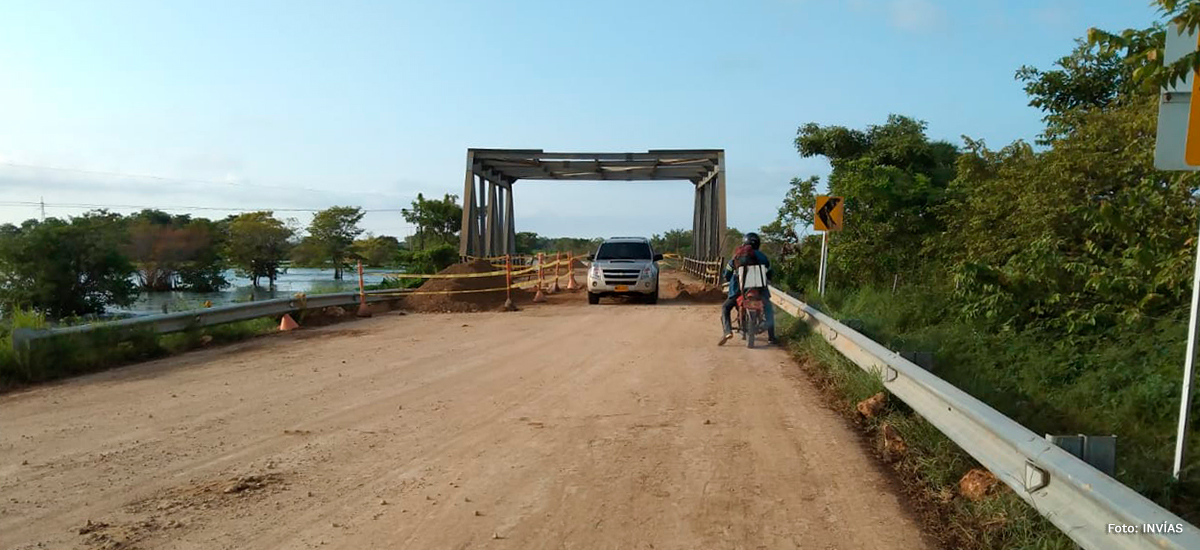 Fotografía del estado de atención por parte del INVÍAS al corredor Guayepo - Achí, Sucre.