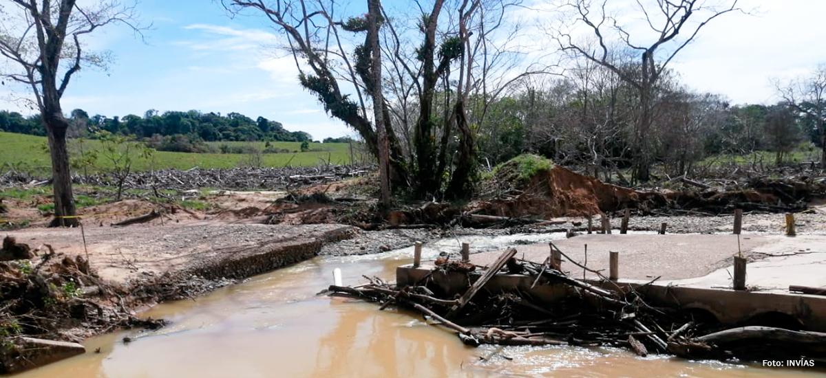 Fotografía del estado del sector Quebrada Las Delicias de la vía Florencia - Puerto Rico.