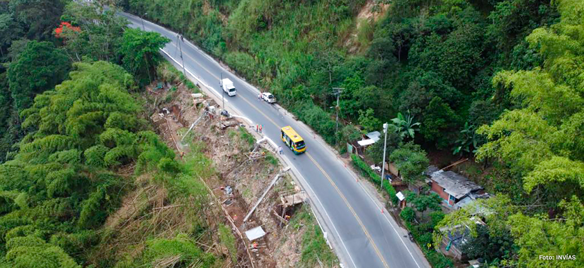 Fotografía estado de doble calzada en el departamento del Quindío.