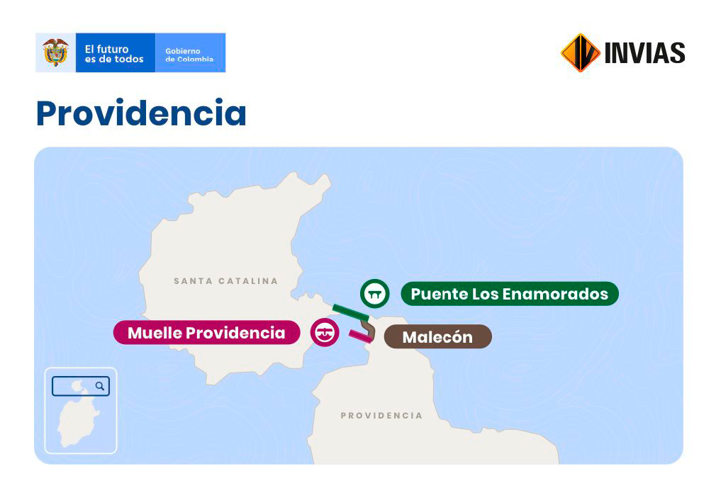 Ilustración del mapa de obras en Providencia.