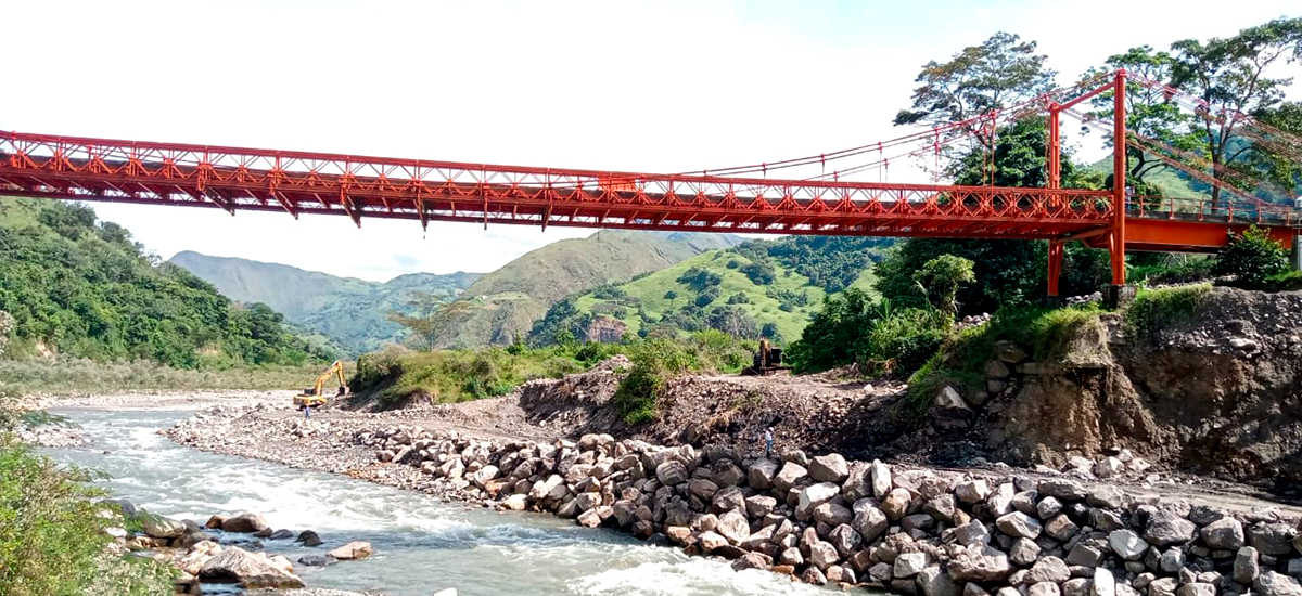 Fotografía de trabajos sobre el río Cravo Sur en Labranzagrande, Boyacá.