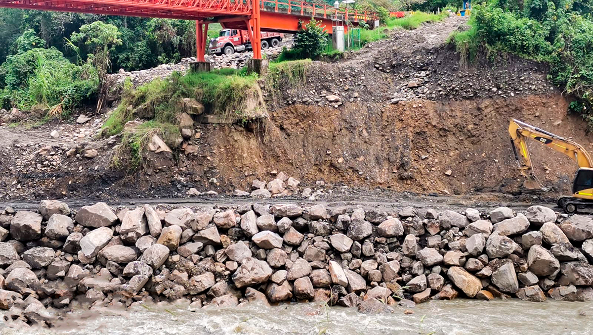 Fotografía de trabajos sobre el río Cravo Sur en Labranzagrande, Boyacá.
