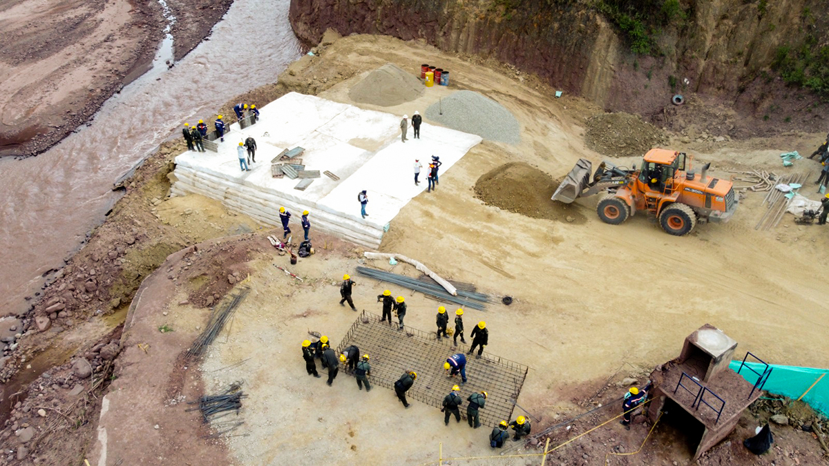 Fotografía que muestra el avance de los trabajos realizados para superar la emergencia en el sector El Tarrita, Norte de Santander.