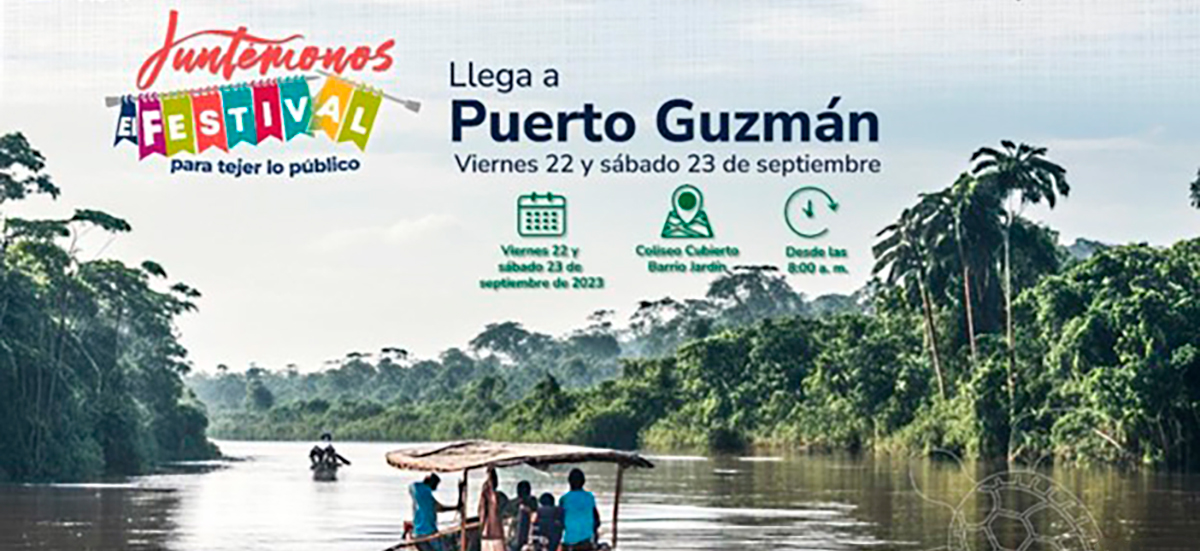 Ilustración alusiva al evento Puerto Guzmán, Putumayo, municipio potencia mundial de la vida.